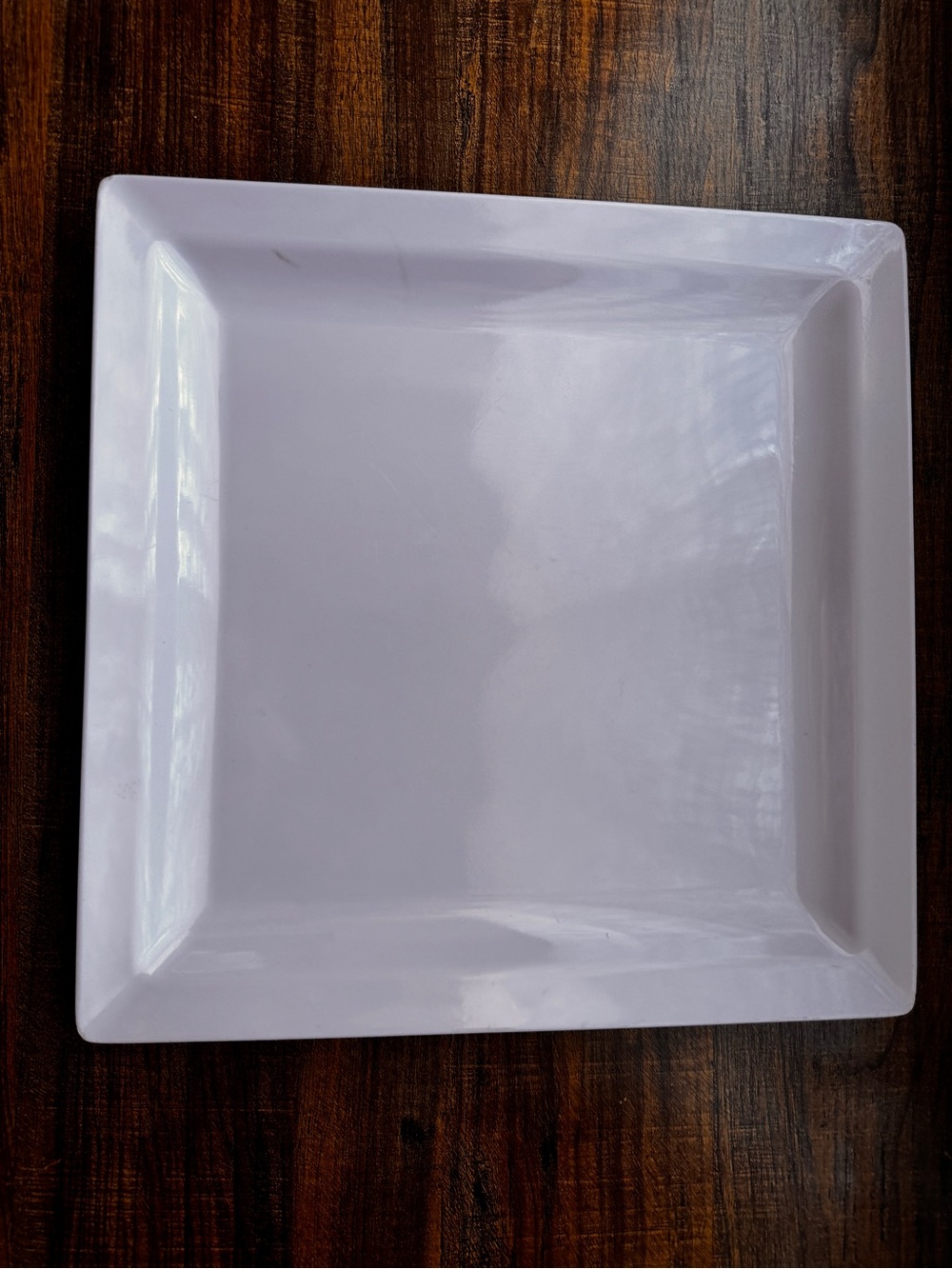 White Square Plastic Serving Platter Tray 14x14 Inches